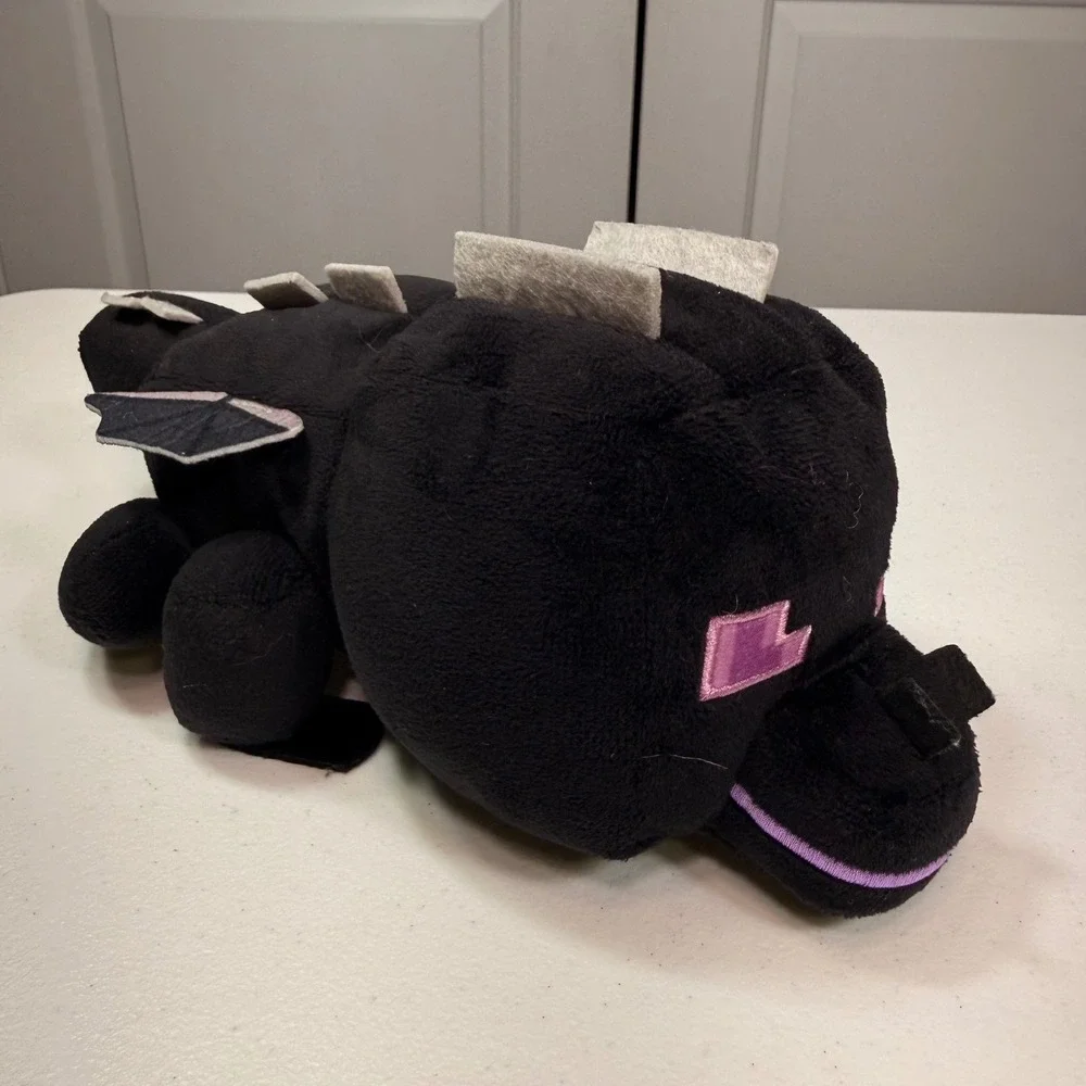 Mattel Minecraft Ender Dragon Plush Toy Black Purple Mojang 2023 8.5